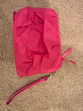 thirty-one Hot Pink Ruffle Wristlet Clutch